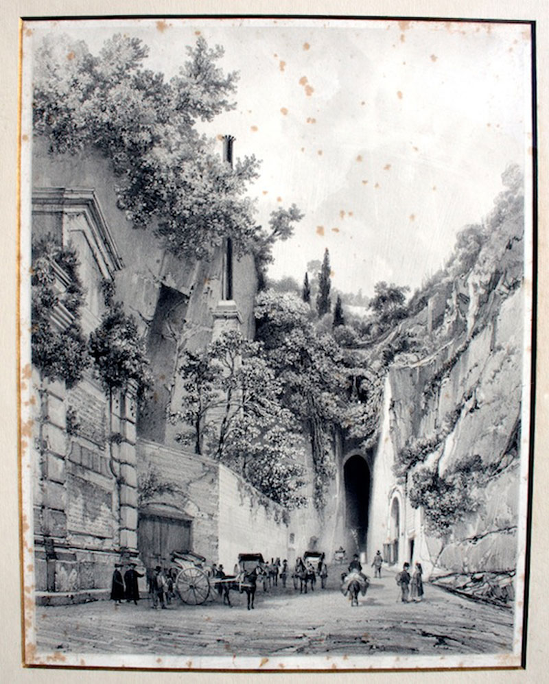 Veduta dellingresso della Grotta di Pozzuoli presa dalla parte  spezia bologna libri e antichi 