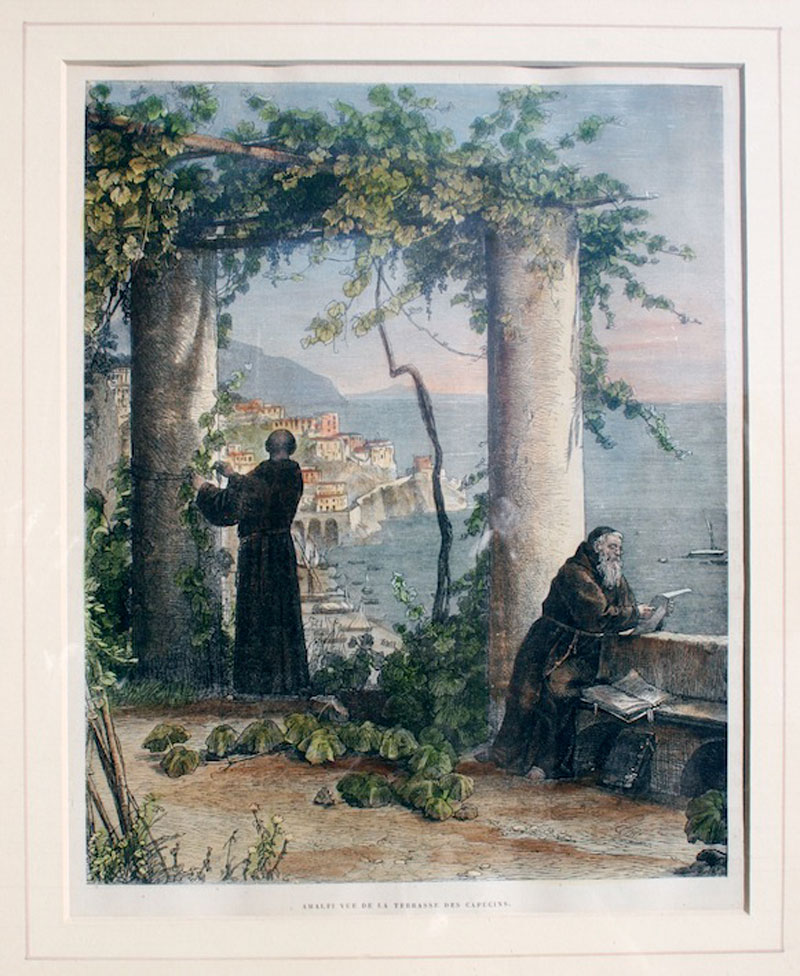 Veduta di Amalfi dal giardino d Cappuccini libreria libri antichi libri antiquaria 